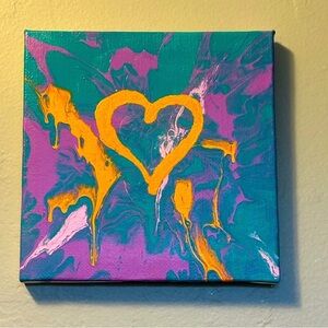 Original Abstract Heart Painting Perfect For Valentine’s Day Gift